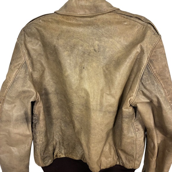VTG Men's Goatskin Leather Flying Tiger Bomber Jacket Brown Thinsulate 42L USA - Picture 5 of 11